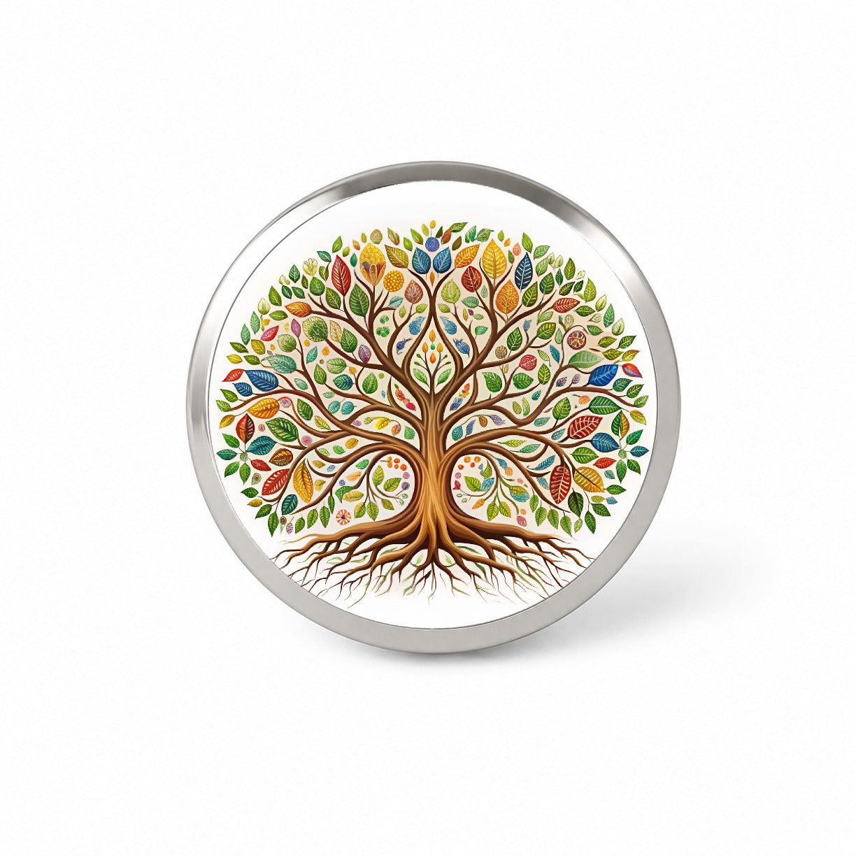 Tree Of Life Design With Multi-color Leaves Novelty Hat Backpack Lapel Pin