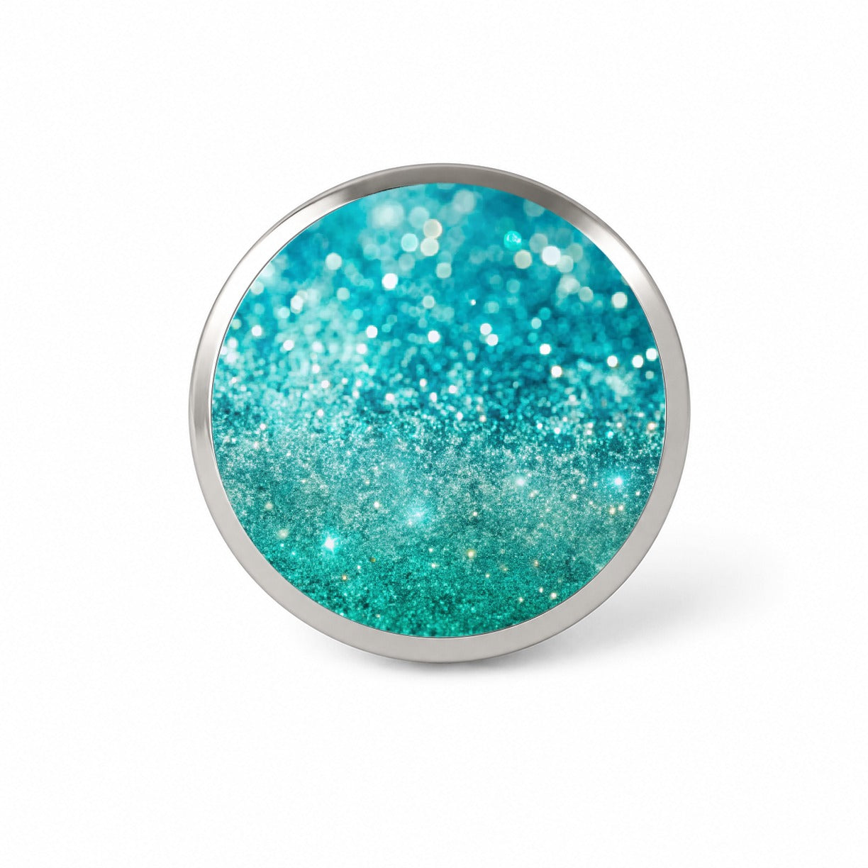 Turquoise Faux Glitter Novelty Hat Backpack Lapel Pin