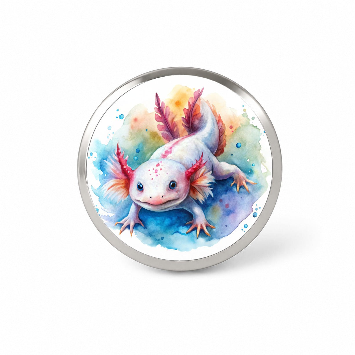 Axolotl Watercolor Novelty Hat Backpack Lapel Pin