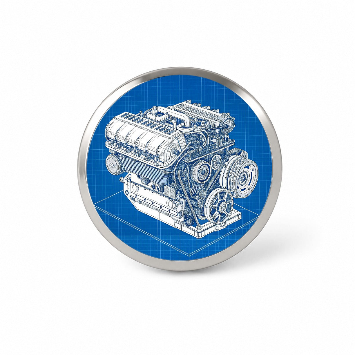 Blueprint Of Car Engine V8 Novelty Hat Backpack Lapel Pin