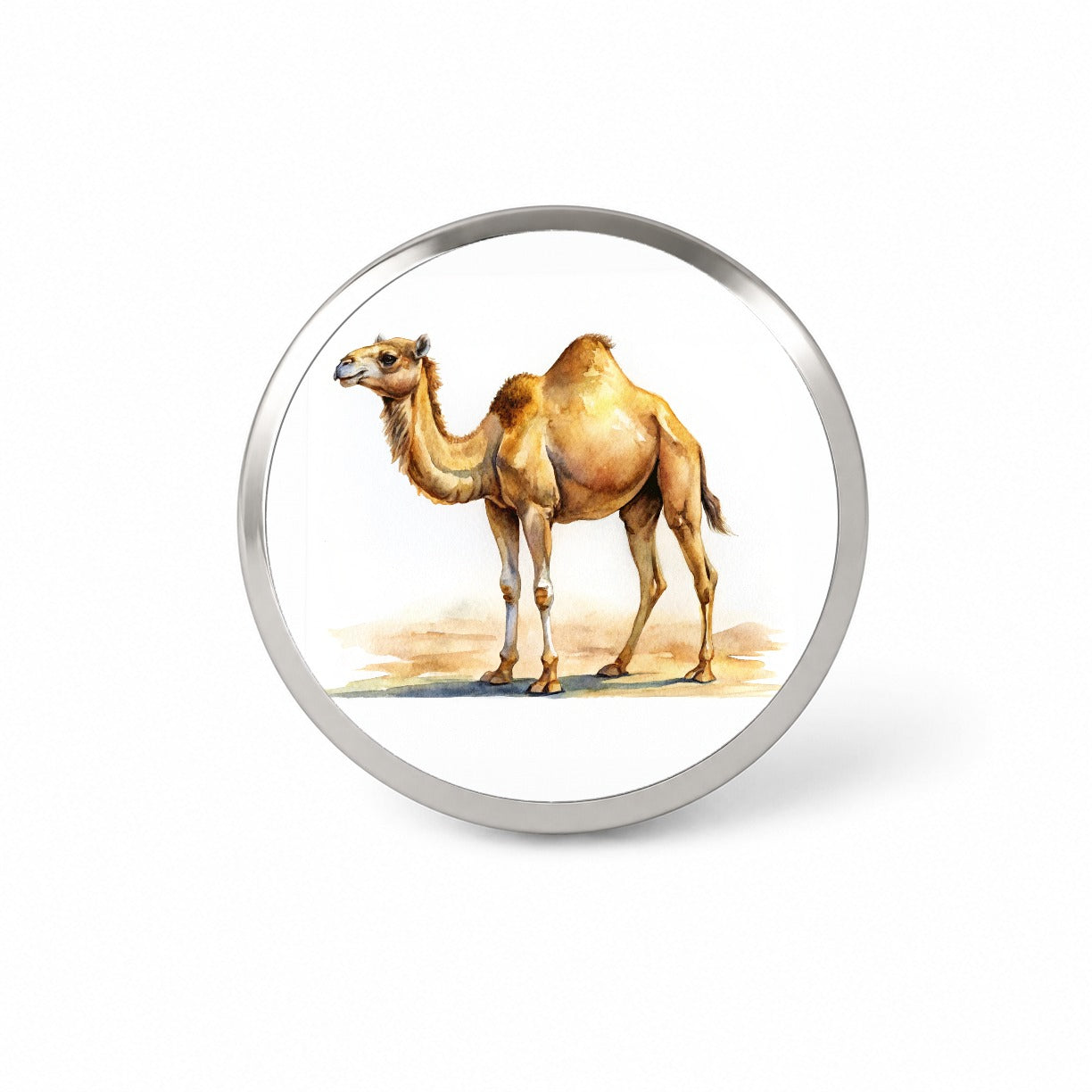 Camel Standing Watercolor Novelty Hat Backpack Lapel Pin