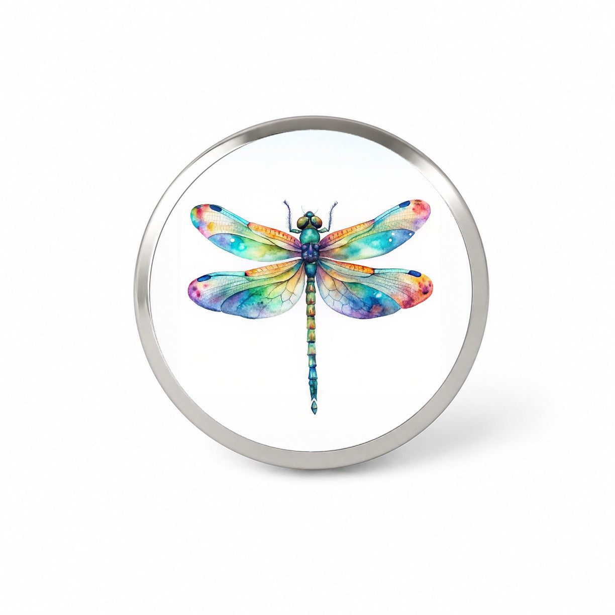 Dragonfly Rainbow Watercolor Novelty Hat Backpack Lapel Pin