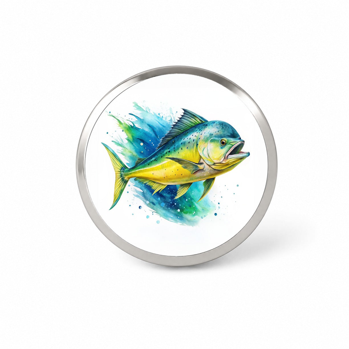 Mahi Mahi Fish Watercolor Novelty Hat Backpack Lapel Pin