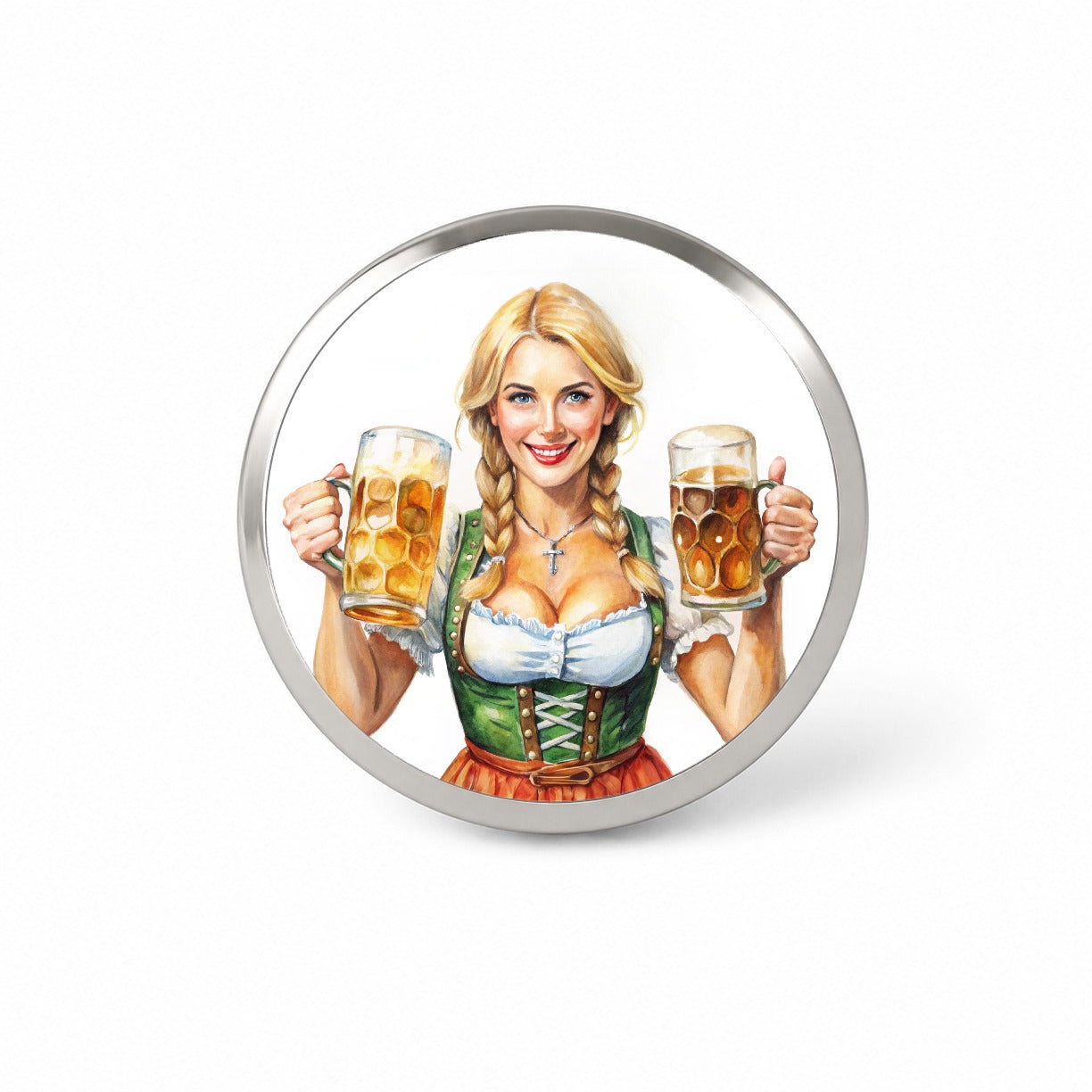 Oktoberfest German Barmaid With A Beer Mugs Novelty Hat Backpack Lapel Pin