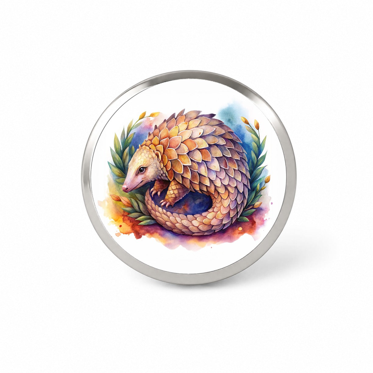 Pangolin Watercolor Novelty Hat Backpack Lapel Pin