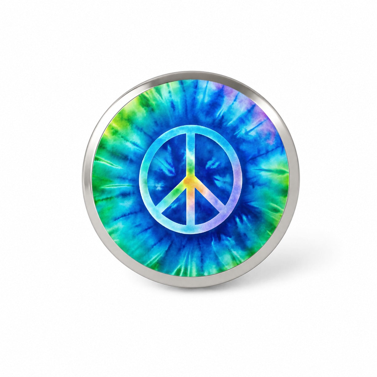 Peace Symbol Rainbow Hippie Tie Dye Background Novelty Hat Backpack Lapel Pin