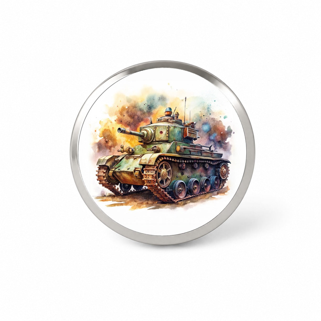 Steampunk Tank Fantasy Sci-fi Watercolor Novelty Hat Backpack Lapel Pin