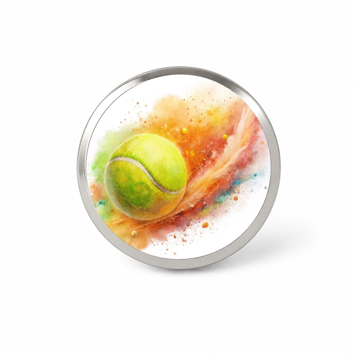 Tennis Ball Rocketing Through The Air Watercolor Novelty Hat Backpack Lapel Pin