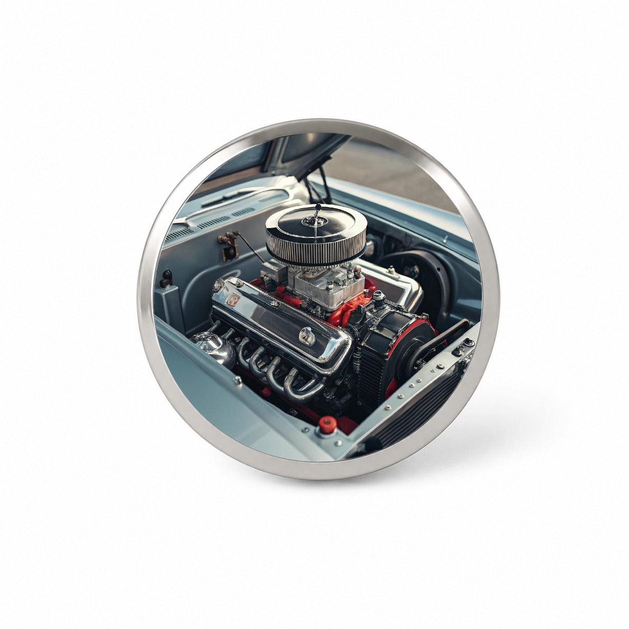 V8 Engine In Classic Muscle Car Novelty Hat Backpack Lapel Pin