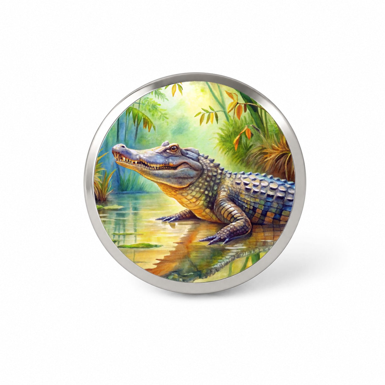 Alligator Crocodile In Swamp Novelty Hat Backpack Lapel Pin