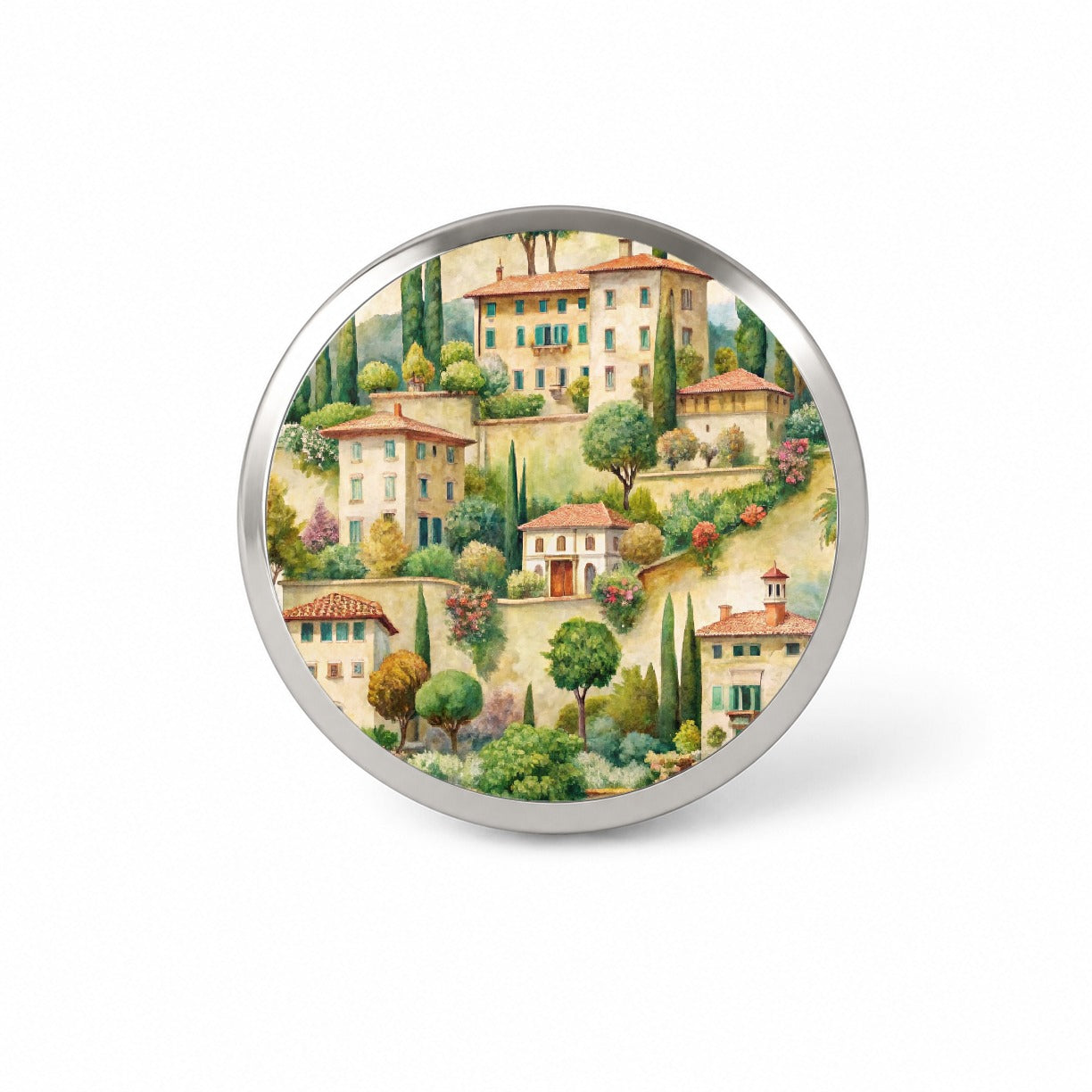 Italian Villa Town Italy Novelty Hat Backpack Lapel Pin