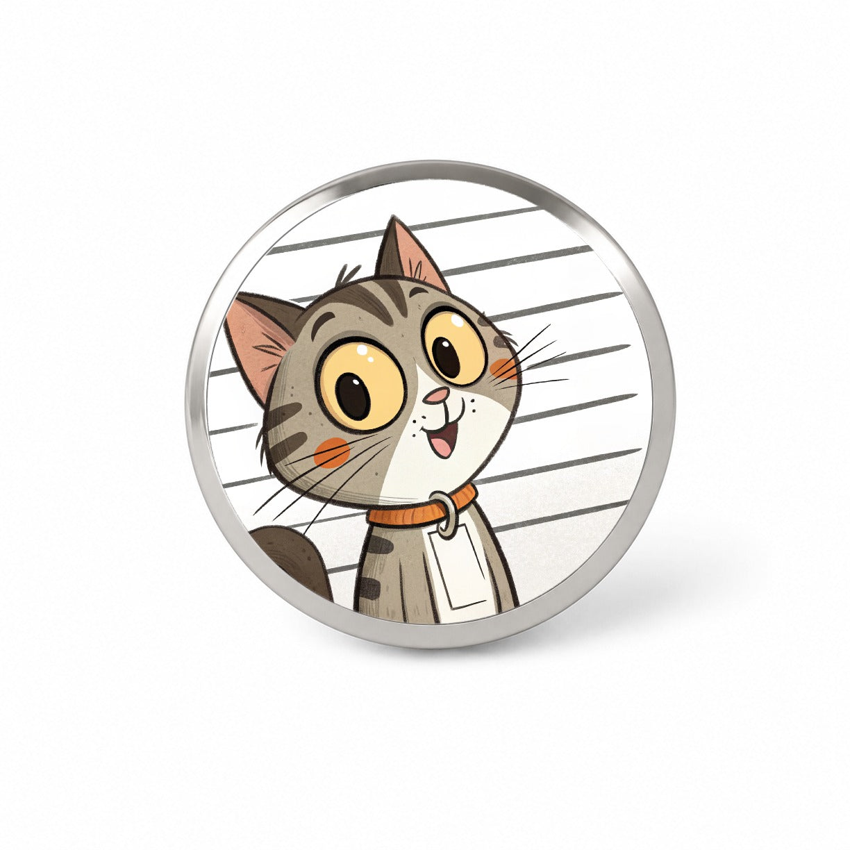 Cat Mug Shot Novelty Hat Backpack Lapel Pin