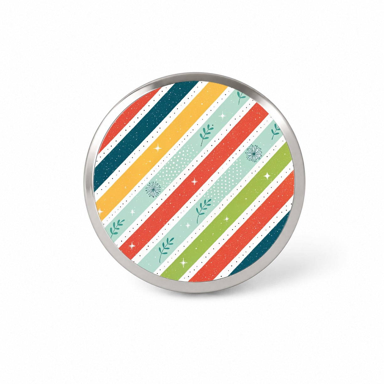 Cute Diagonal Stripes Novelty Hat Backpack Lapel Pin