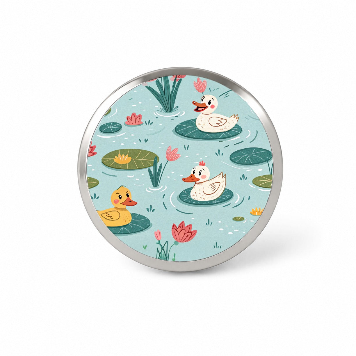 Ducks In Pond Novelty Hat Backpack Lapel Pin