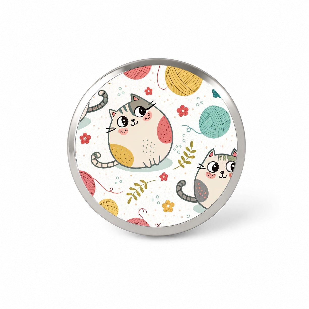 Fat Cats And Yarn Knitting Crochet Novelty Hat Backpack Lapel Pin