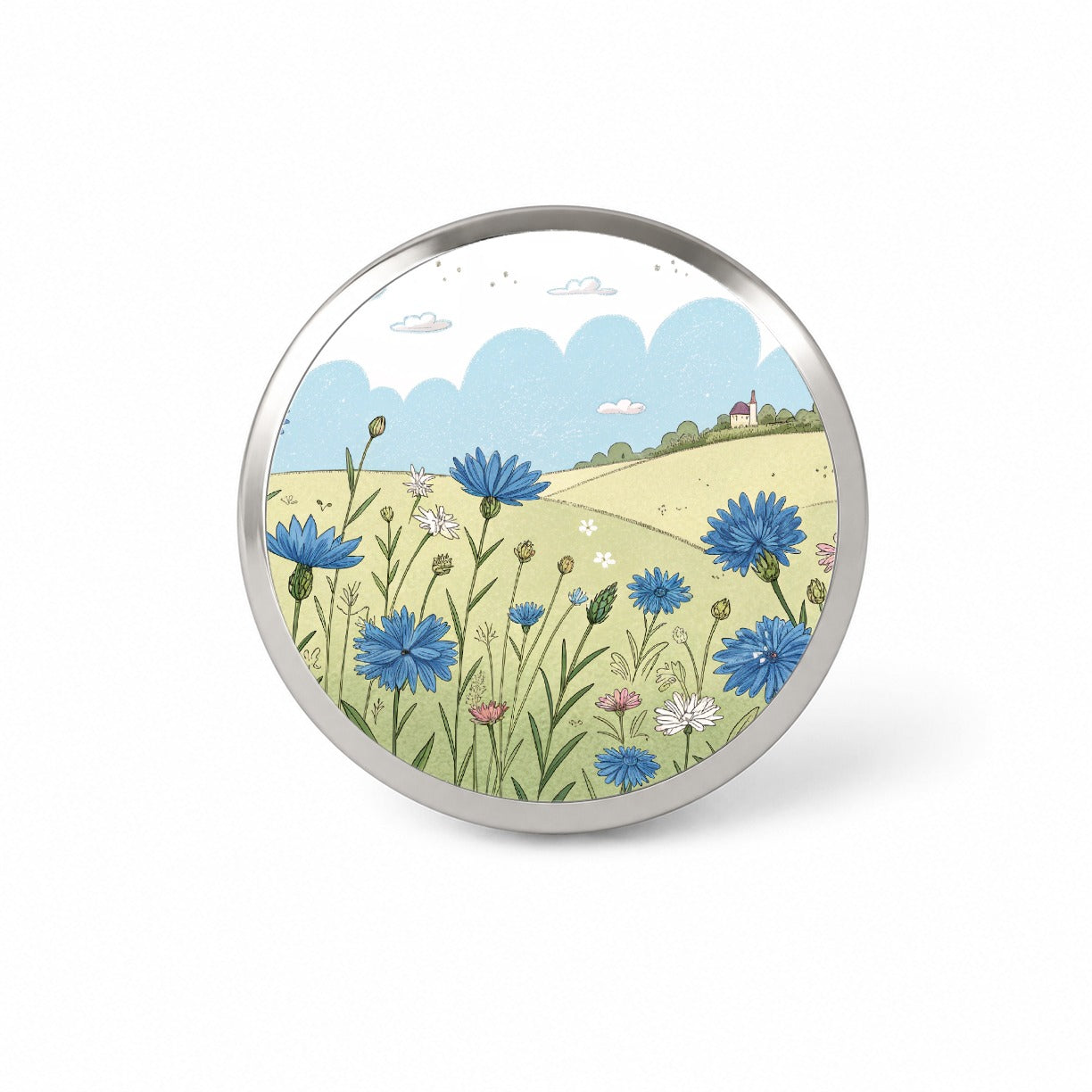 Field Of Cornflowers Flowers Novelty Hat Backpack Lapel Pin