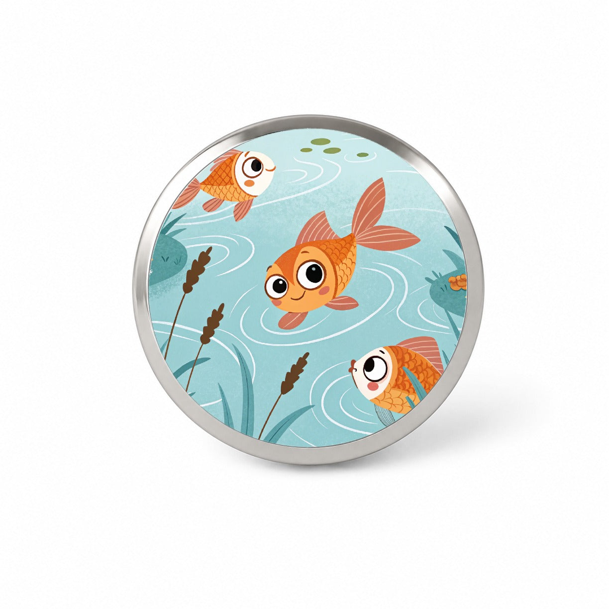 Gold Fish Swimming In Pond Novelty Hat Backpack Lapel Pin