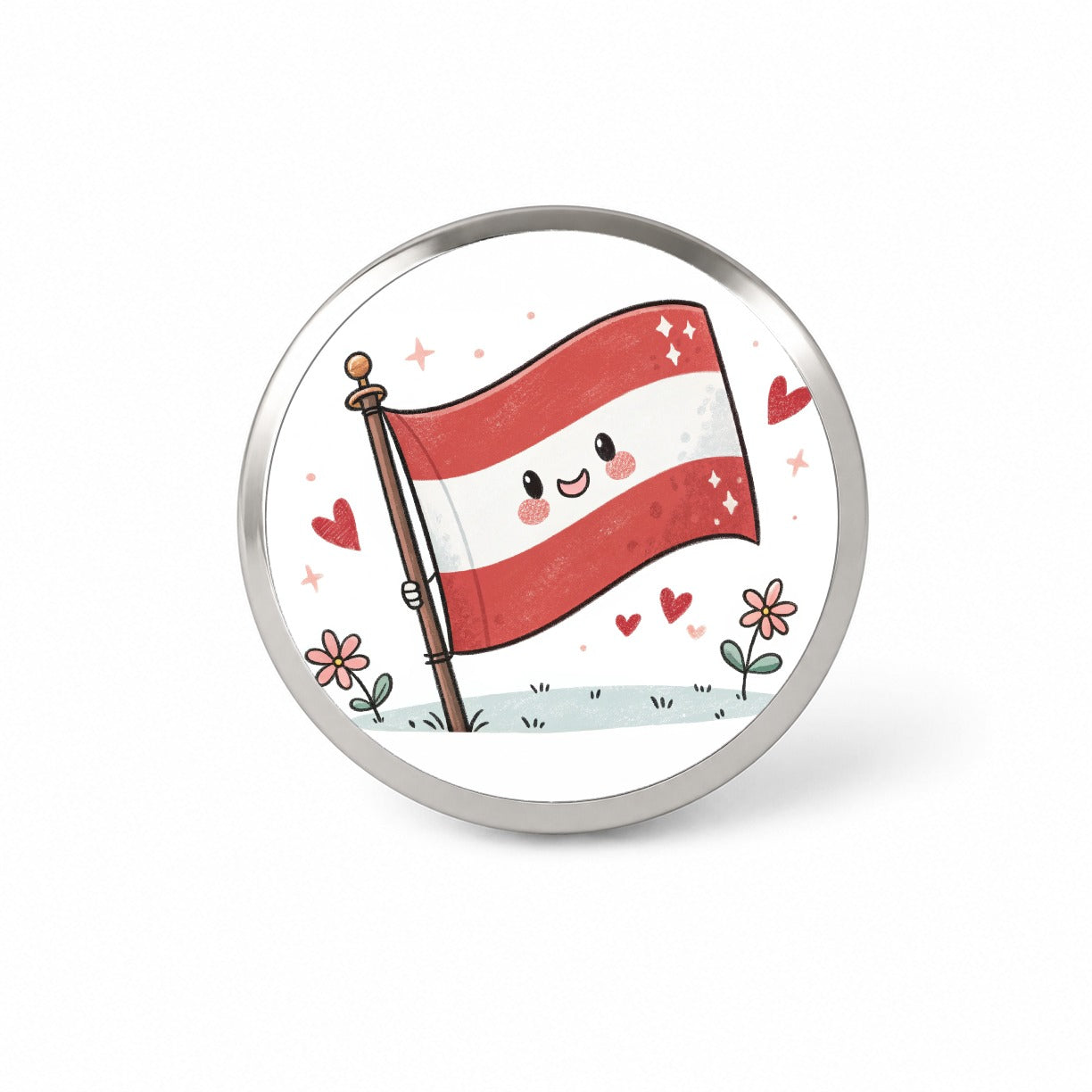 Kawaii Austrian Flag Novelty Hat Backpack Lapel Pin