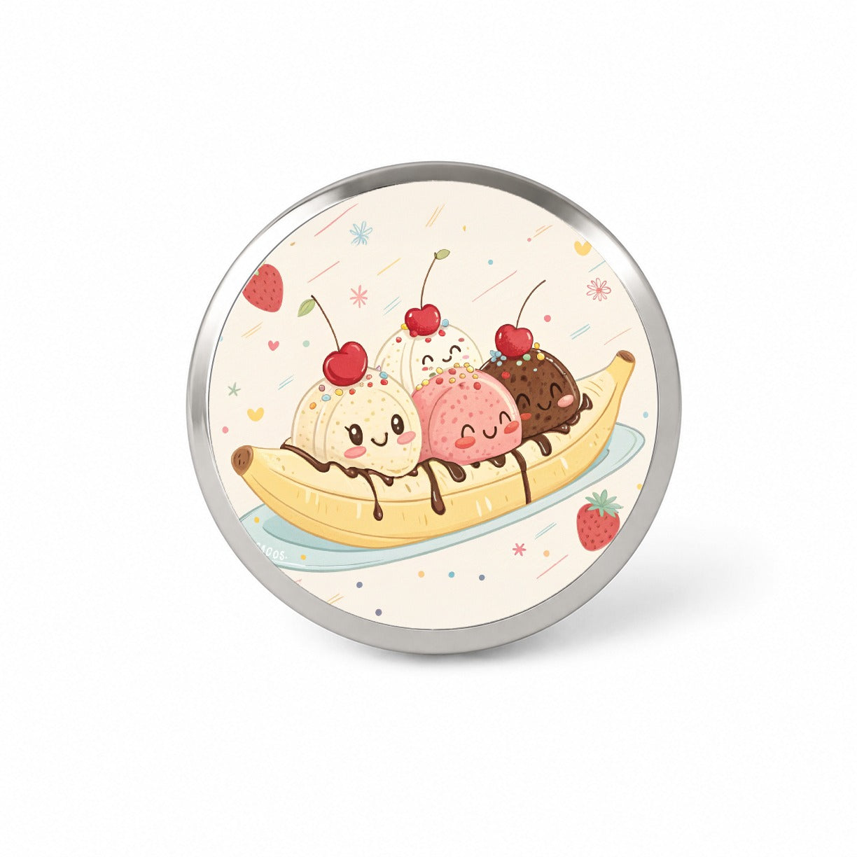 Kawaii Banana Split Ice Cream Novelty Hat Backpack Lapel Pin
