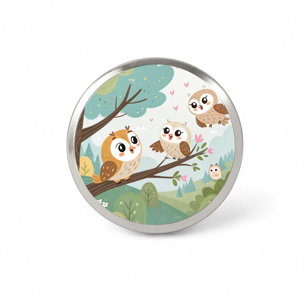 Kawaii Barn Owls Novelty Hat Backpack Lapel Pin