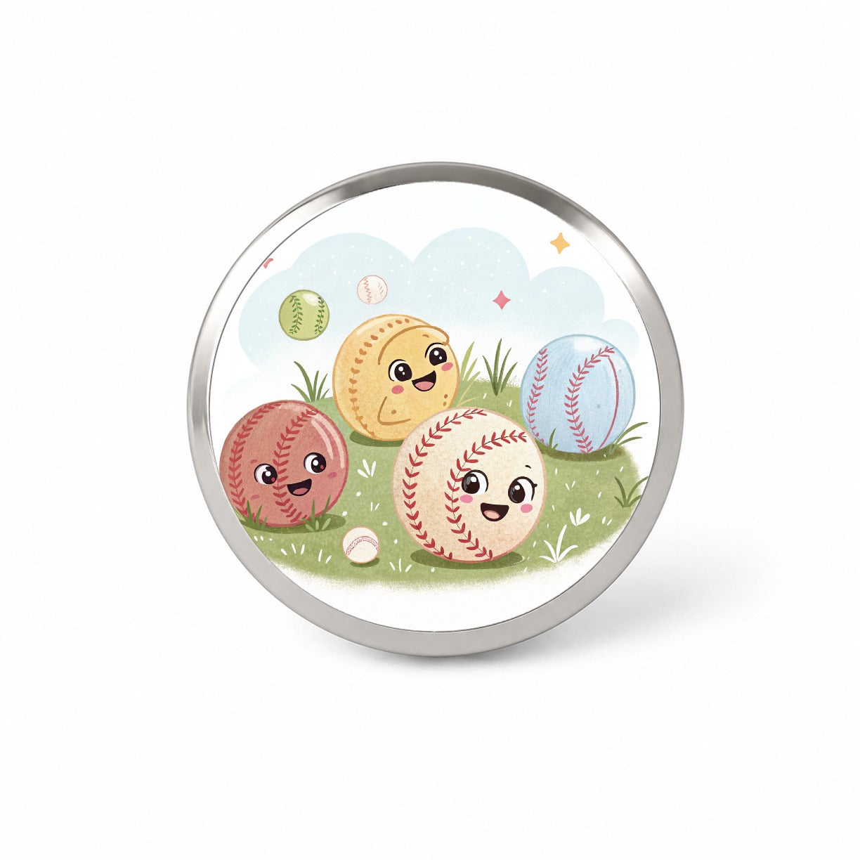 Kawaii Baseballs Novelty Hat Backpack Lapel Pin