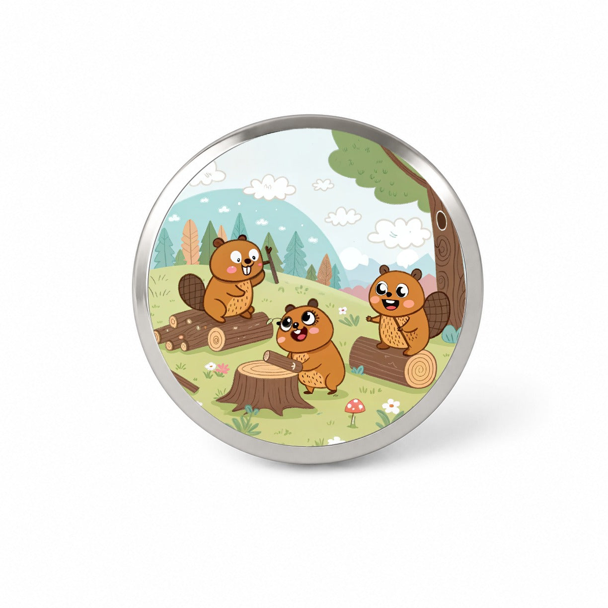 Kawaii Beavers Novelty Hat Backpack Lapel Pin
