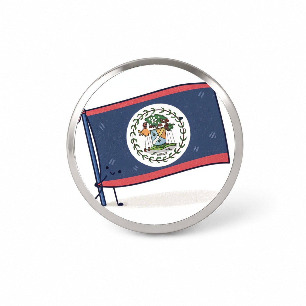 Kawaii Belize Flag Novelty Hat Backpack Lapel Pin