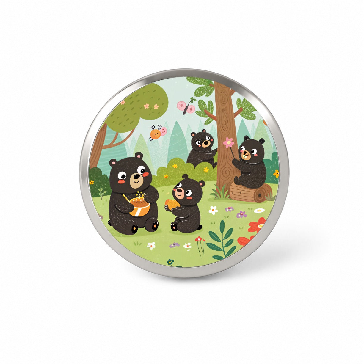 Kawaii Black Bears Novelty Hat Backpack Lapel Pin