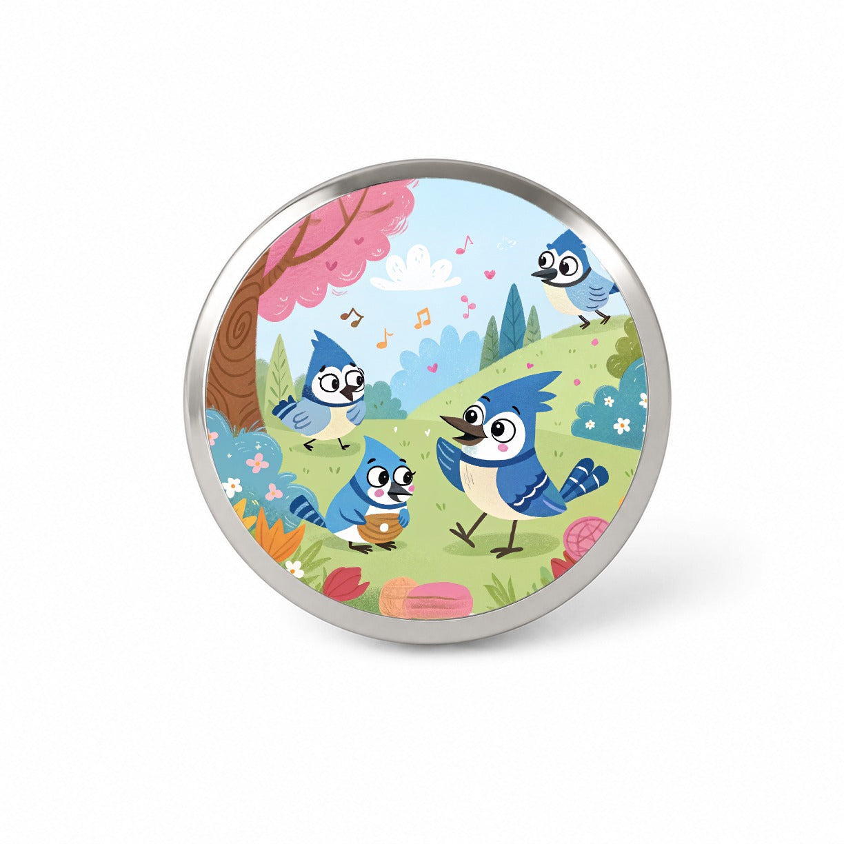Kawaii Blue Jays Birds Novelty Hat Backpack Lapel Pin