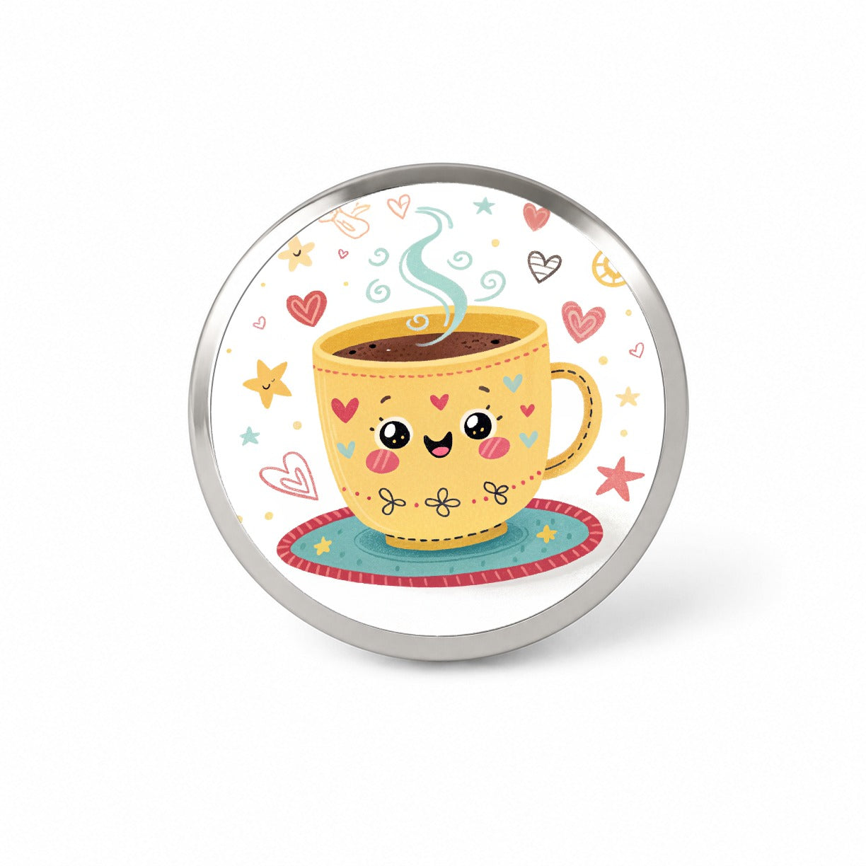 Kawaii Coffee Cup Novelty Hat Backpack Lapel Pin
