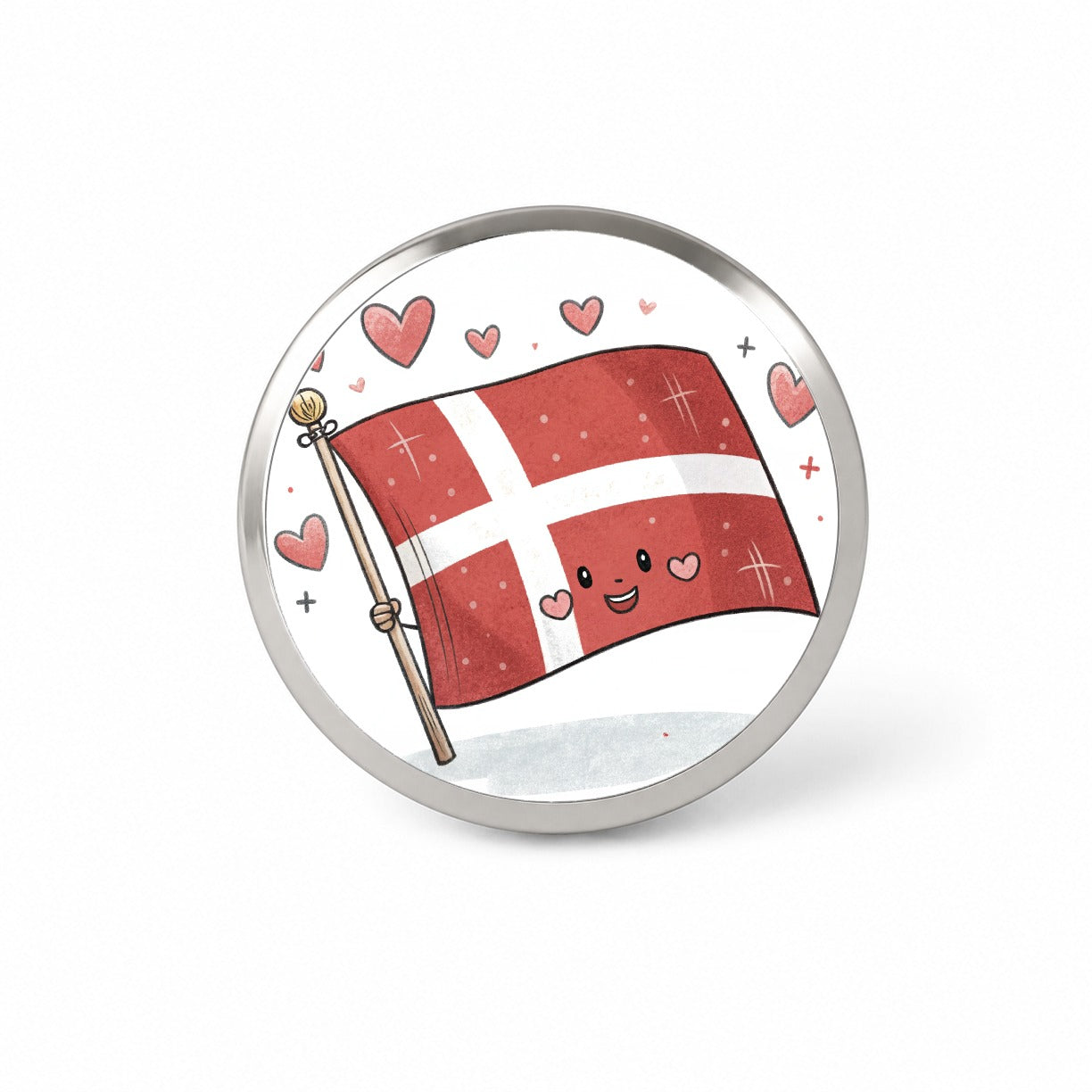 Kawaii Denmark Flag Novelty Hat Backpack Lapel Pin