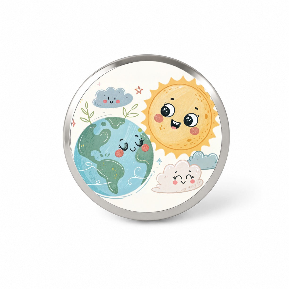 Kawaii Earth And Sun Novelty Hat Backpack Lapel Pin