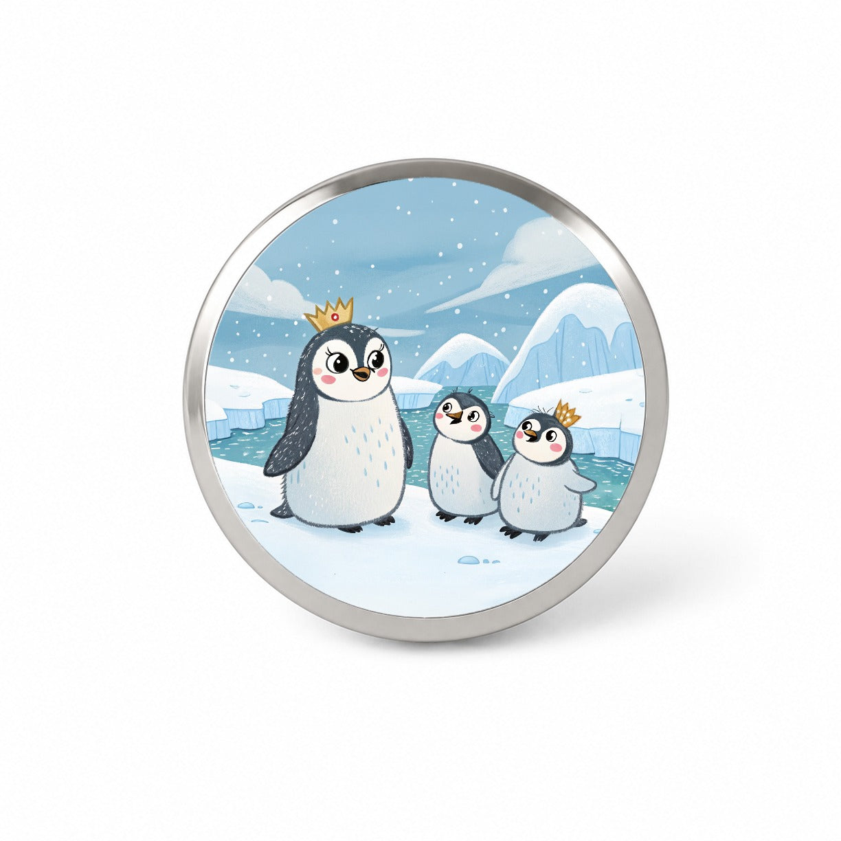 Kawaii Emperor Penguins Novelty Hat Backpack Lapel Pin