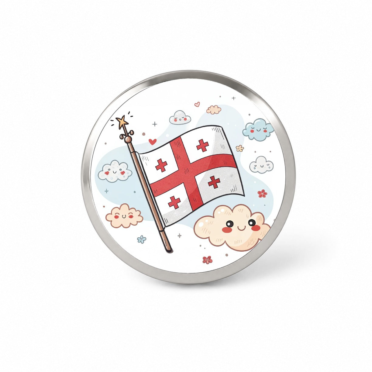 Kawaii Georgia Flag Novelty Hat Backpack Lapel Pin