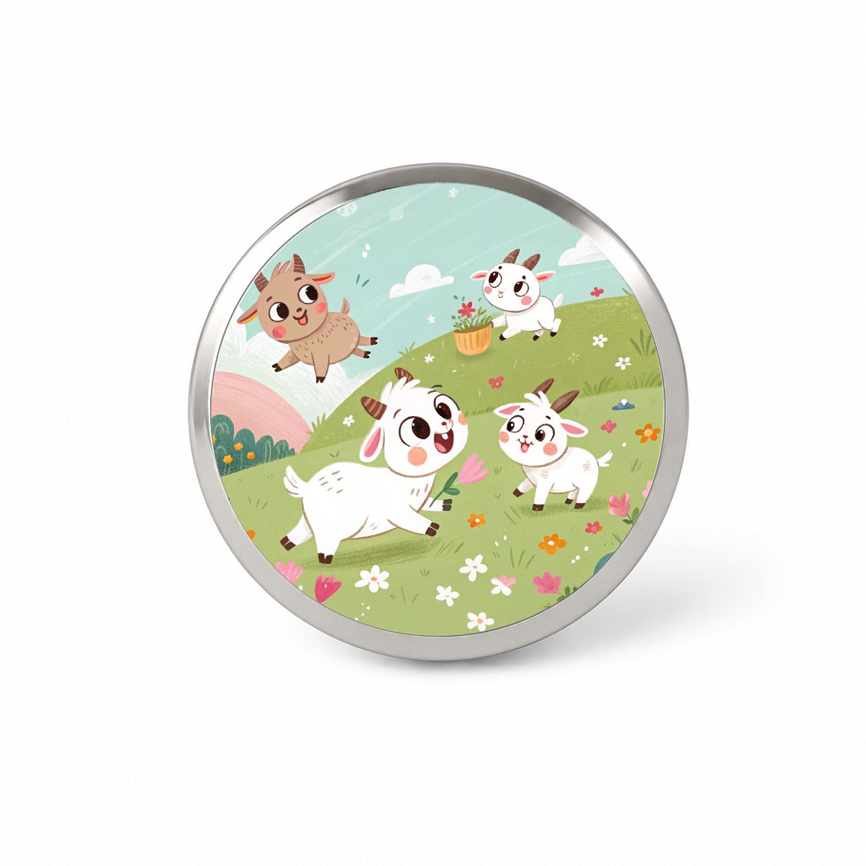 Kawaii Goats Novelty Hat Backpack Lapel Pin