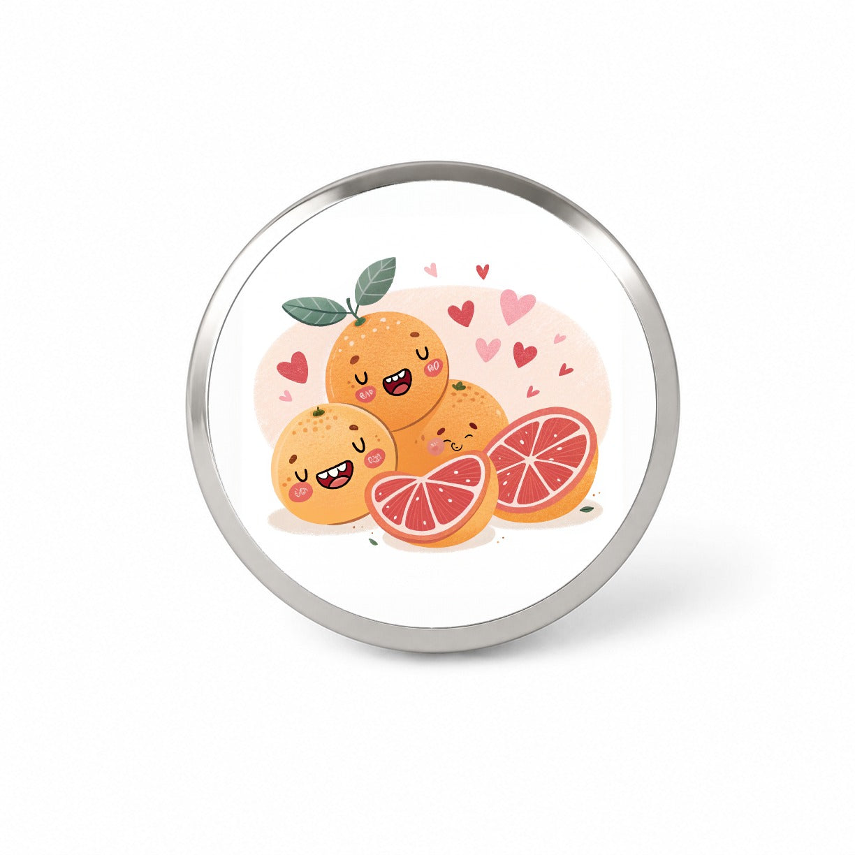 Kawaii Grapefruits And Hearts Novelty Hat Backpack Lapel Pin
