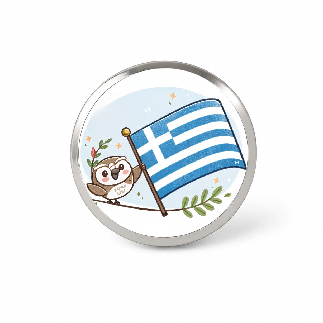 Kawaii Greece Flag Novelty Hat Backpack Lapel Pin