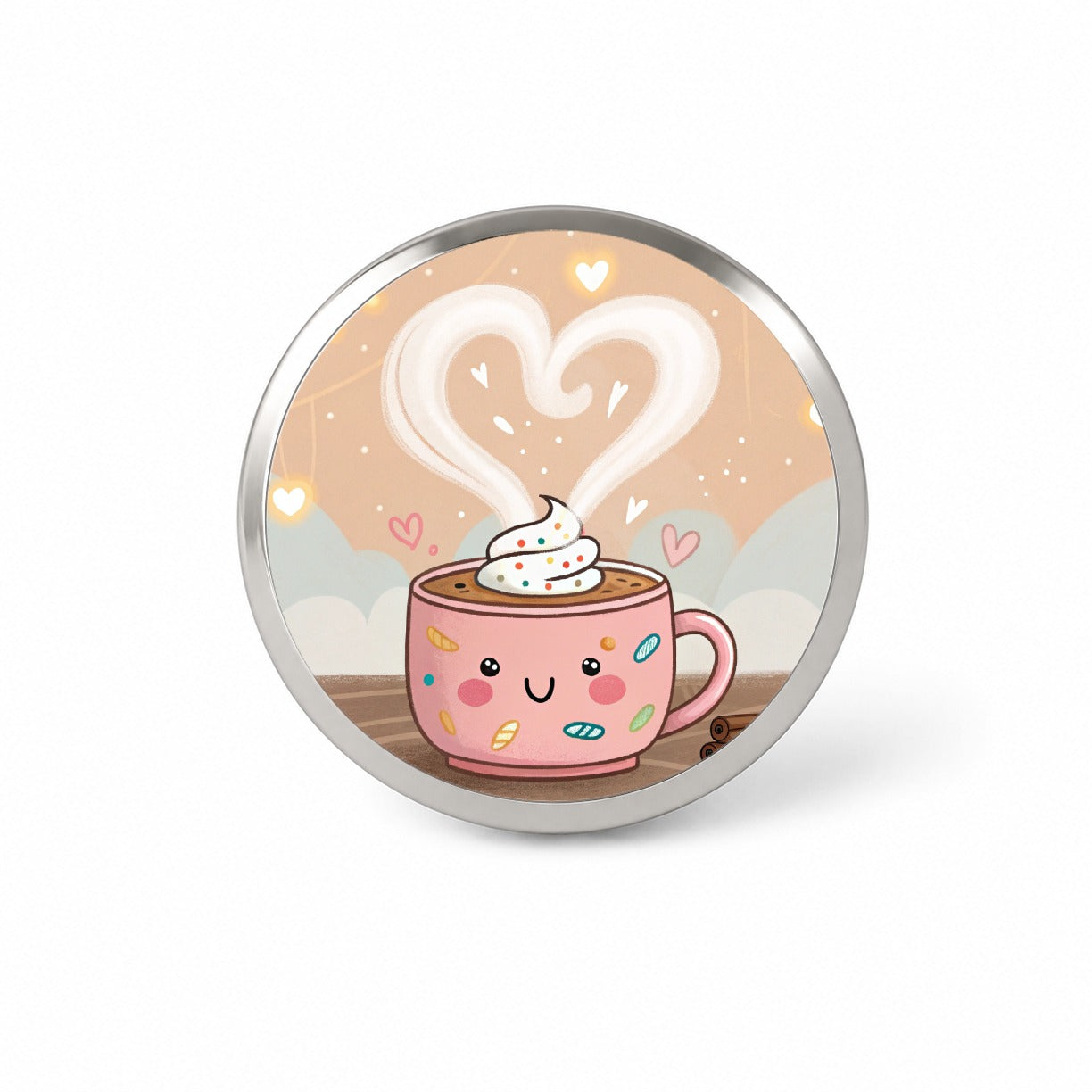 Kawaii Hot Cocoa Chocolate Novelty Hat Backpack Lapel Pin