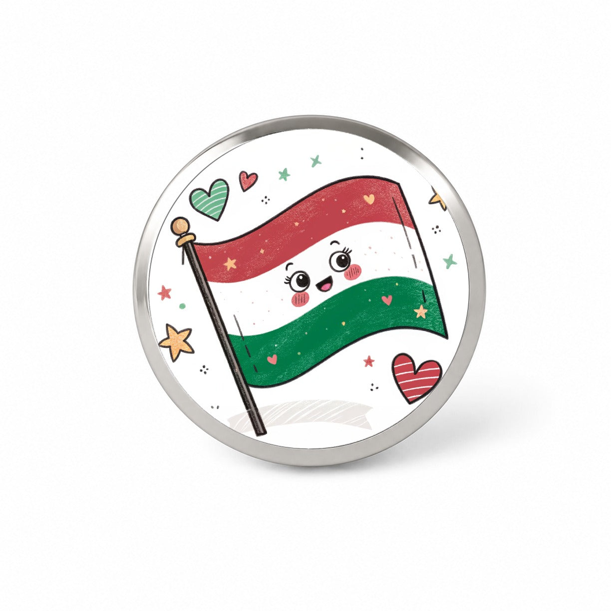 Kawaii Hungary Flag Novelty Hat Backpack Lapel Pin