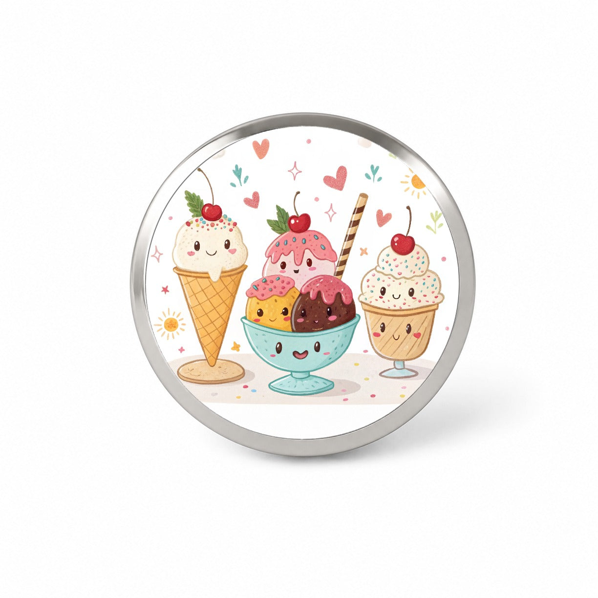 Kawaii Ice Cream Sundaes Novelty Hat Backpack Lapel Pin