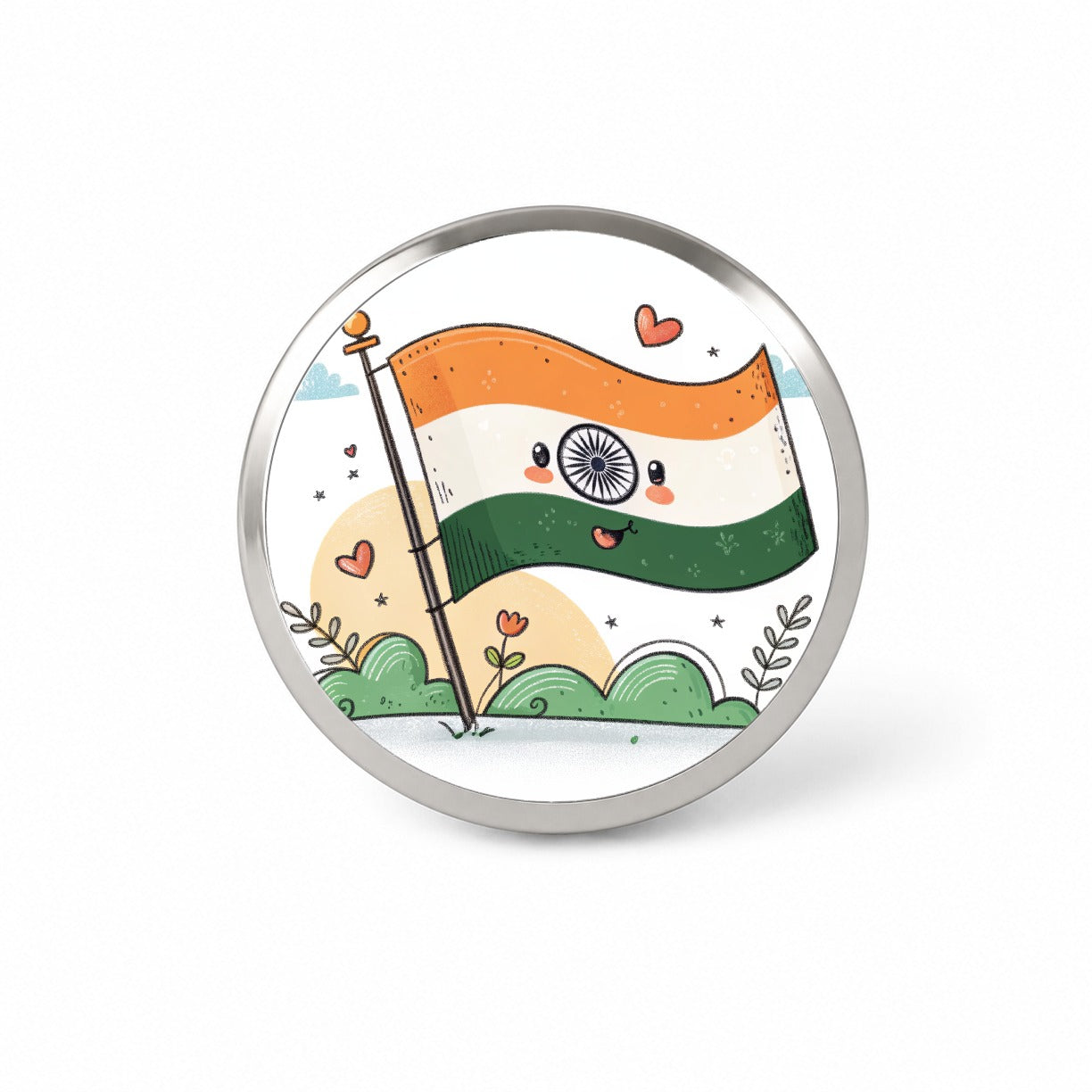 Kawaii India Flag Novelty Hat Backpack Lapel Pin