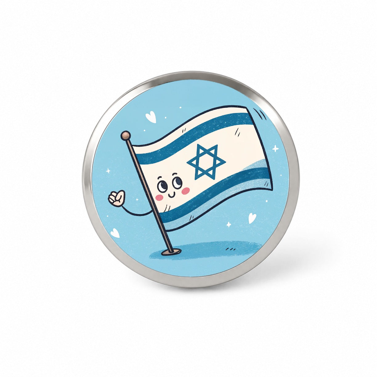 Kawaii Israel Flag Novelty Hat Backpack Lapel Pin