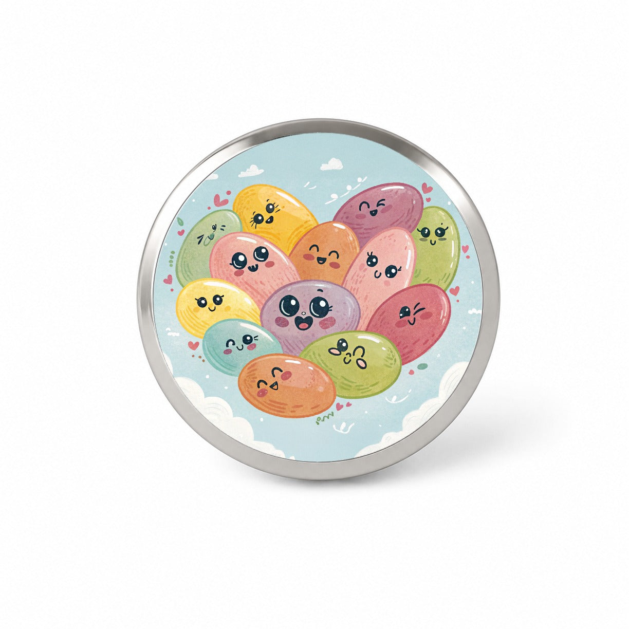 Kawaii Jelly Beans Heart Novelty Hat Backpack Lapel Pin