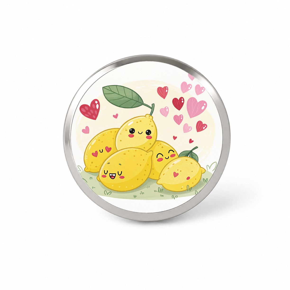 Kawaii Lemons And Hearts Novelty Hat Backpack Lapel Pin