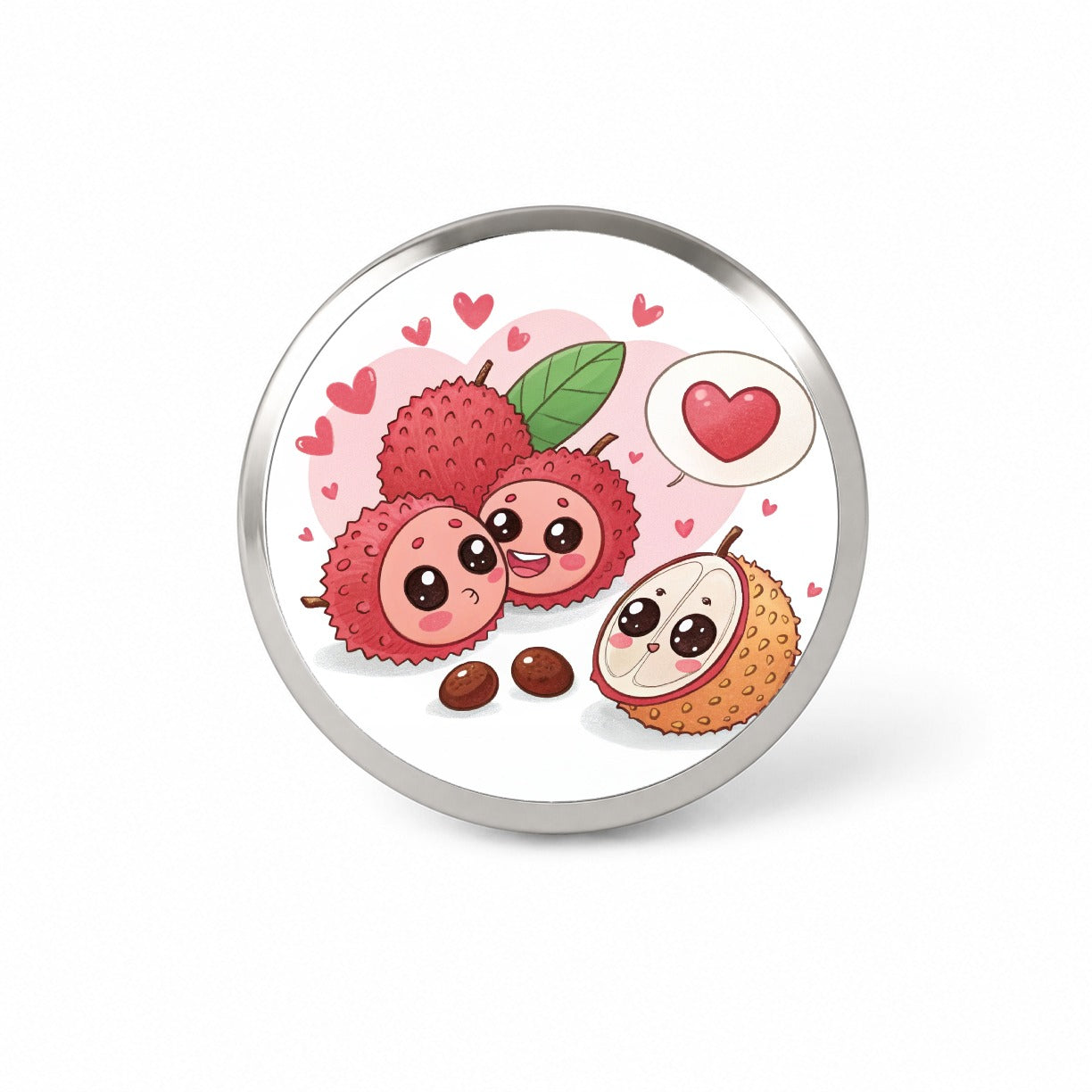 Kawaii Lychees And Hearts Novelty Hat Backpack Lapel Pin