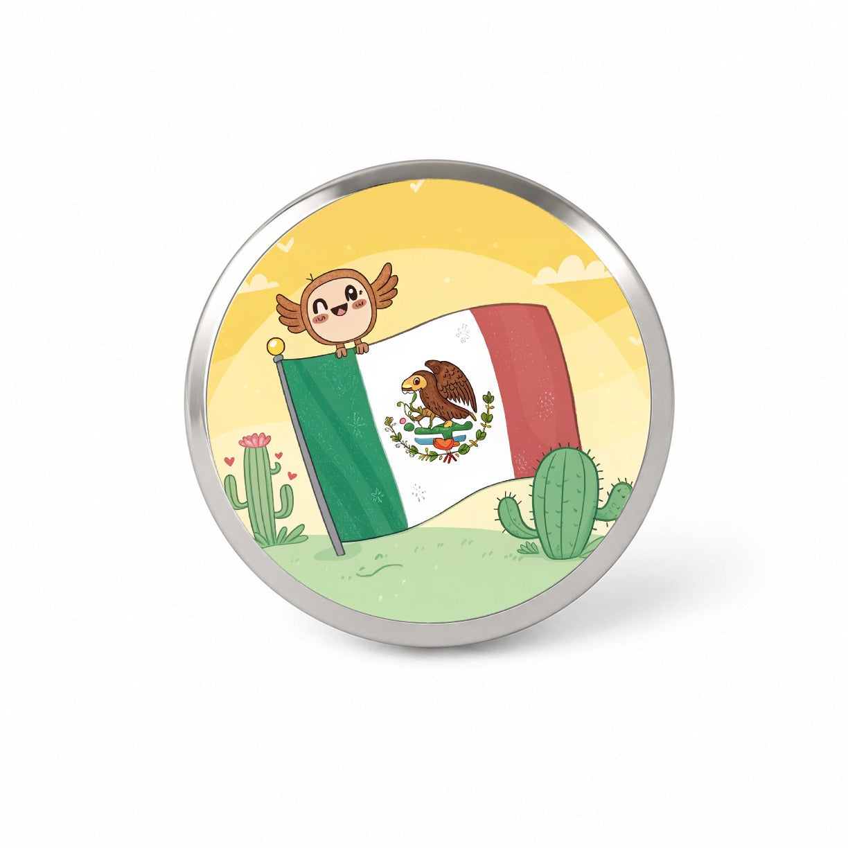 Kawaii Mexico Mexican Flag Novelty Hat Backpack Lapel Pin