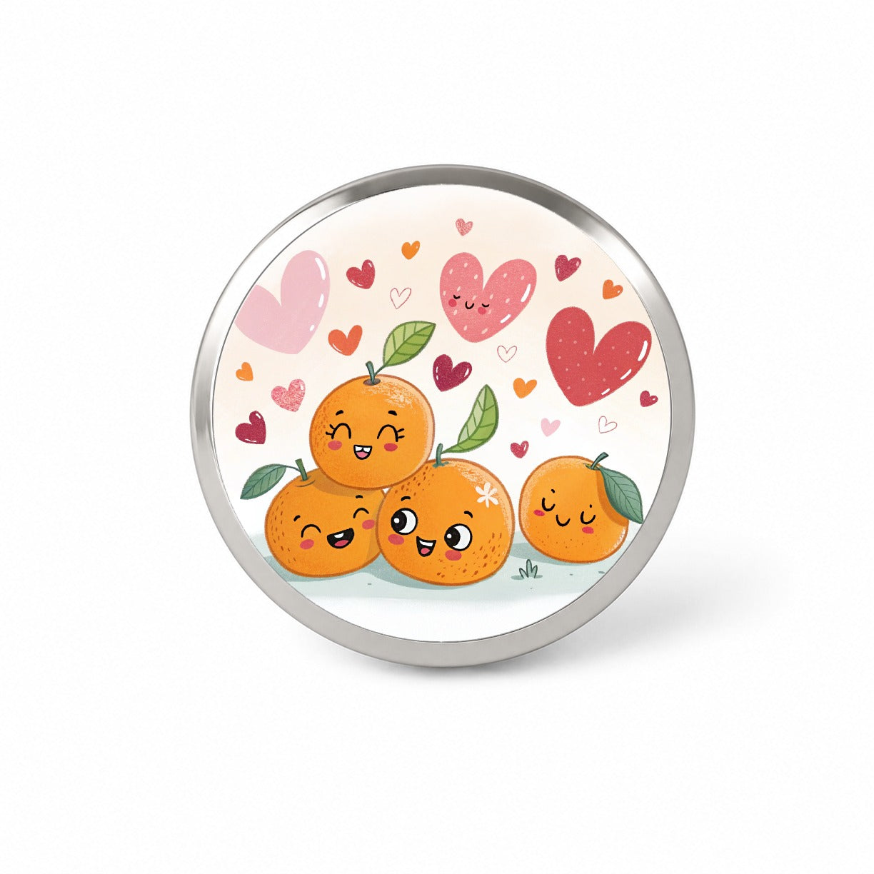 Kawaii Oranges And Hearts Novelty Hat Backpack Lapel Pin