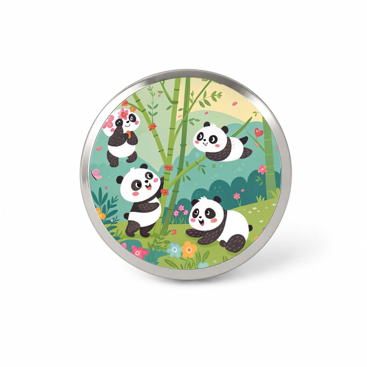 Kawaii Pandas Novelty Hat Backpack Lapel Pin