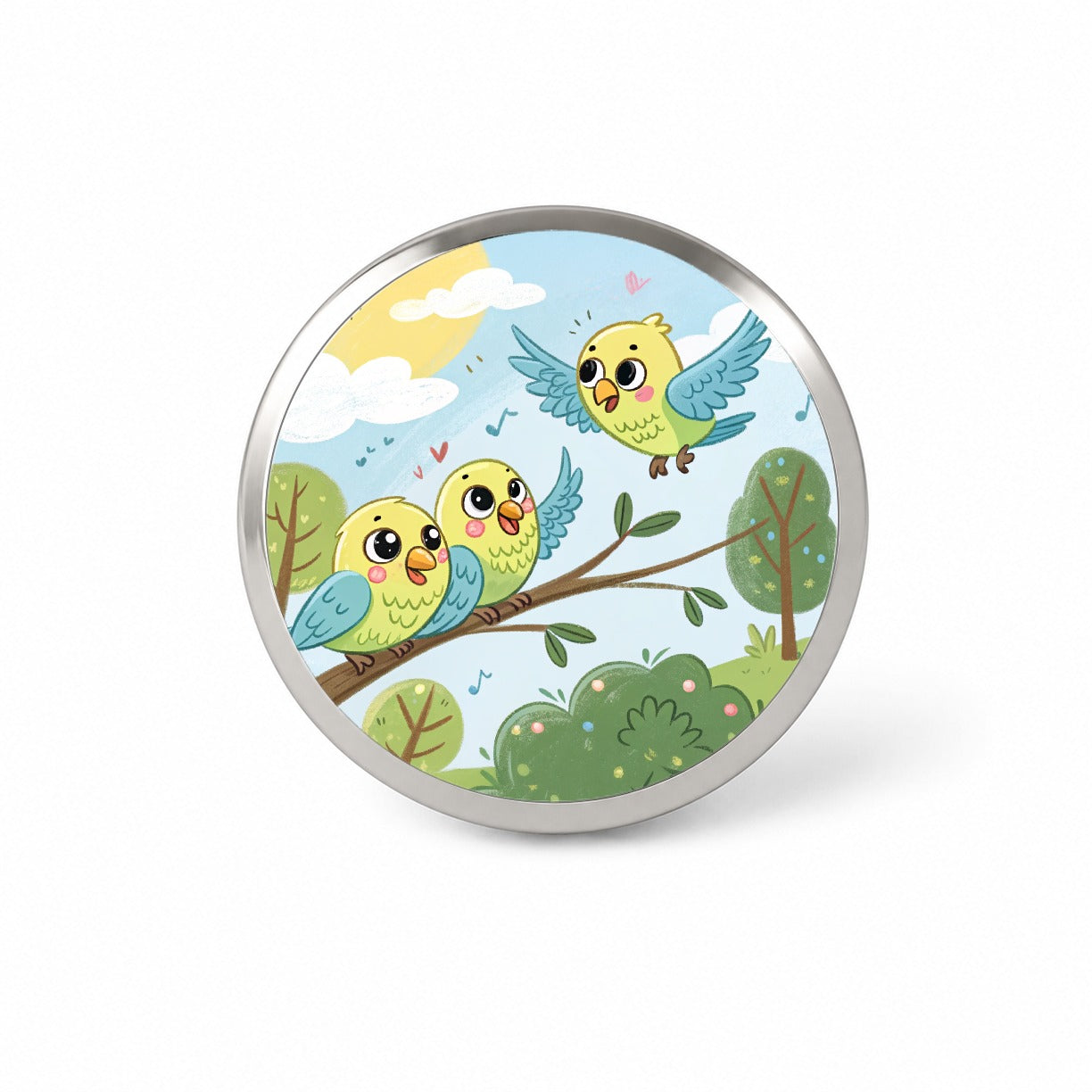 Kawaii Parakeets Novelty Hat Backpack Lapel Pin