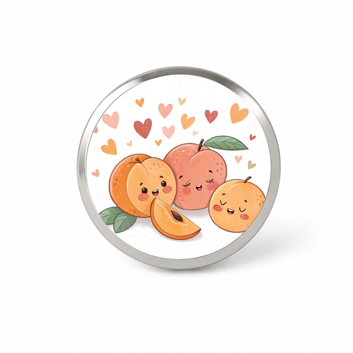 Kawaii Peaches And Hearts Novelty Hat Backpack Lapel Pin